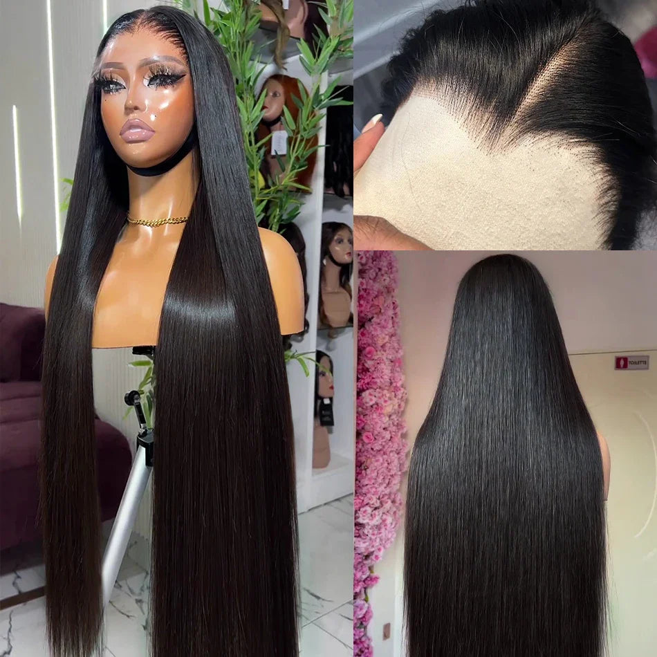 30 40 Inch Straight Human Hair Wigs HD Lace Wig 13x6 Human Hair Bone Straight Lace Frontal Human Hair Wigs For Women
