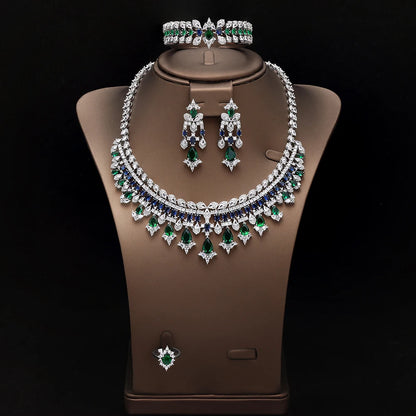 Women's necklace set cubic zirconia bridal jewelry Dubai wedding engagement party holiday jewelry accessories