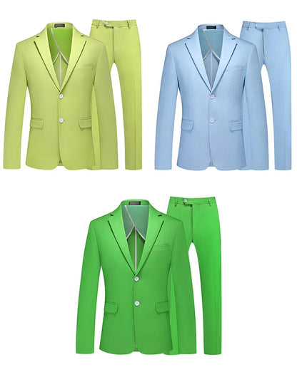 Men's Linen Half Lined 2 Piece Suit Set Lightweight Breathable Blazer & Pants for Spring Summer, Formal Business Wedding