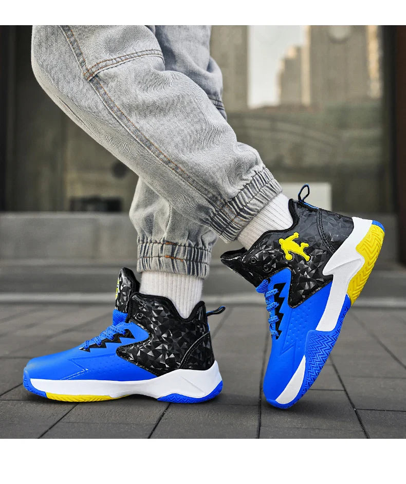 Children Basketball Shoes For Boys Girls Trainers High Top Sneakers Kids Training Shoes Outdoor Non-slip Children's Sports Shoes