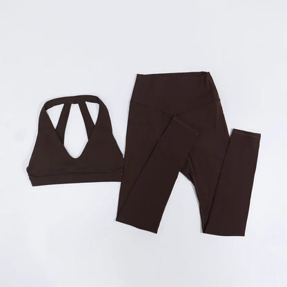 New Summer Women's Ultra Soft Sports Bra And Yoga Pants Set Fashionable Two-Piece Gym Workout Shock-Absorbing Underwear Suit