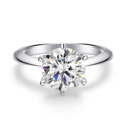 2mm Certified Moissanite Ring for Women Full Diamond Enternity Band S925 Sterling Silver Plated White Gold Jewelry