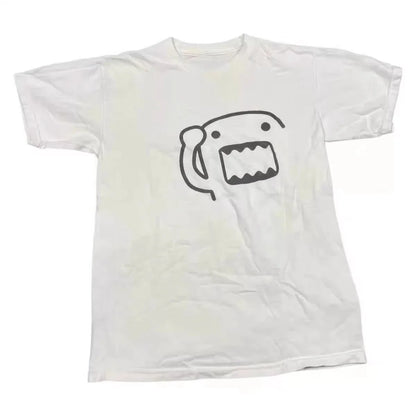 Oversized Pattern Y2K New Vintage Printed Round Neck Men's and Women's Street T-shirts High Quality Pure Cotton Clothing