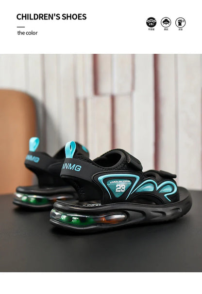 Summer Children's Sandals Outdoor Water Beach Breathable Speed Drying Shoes Boys Open Toe PU Air Cushion Sandals 28-39