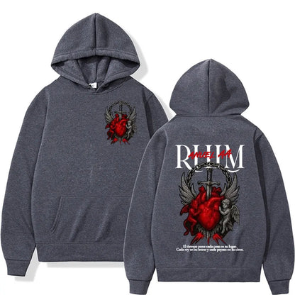 Graphic Hoodies Men's Clothing Oversized Hip Hop Gothic Long Sleeve Hoodie Comfort Sweatshirts