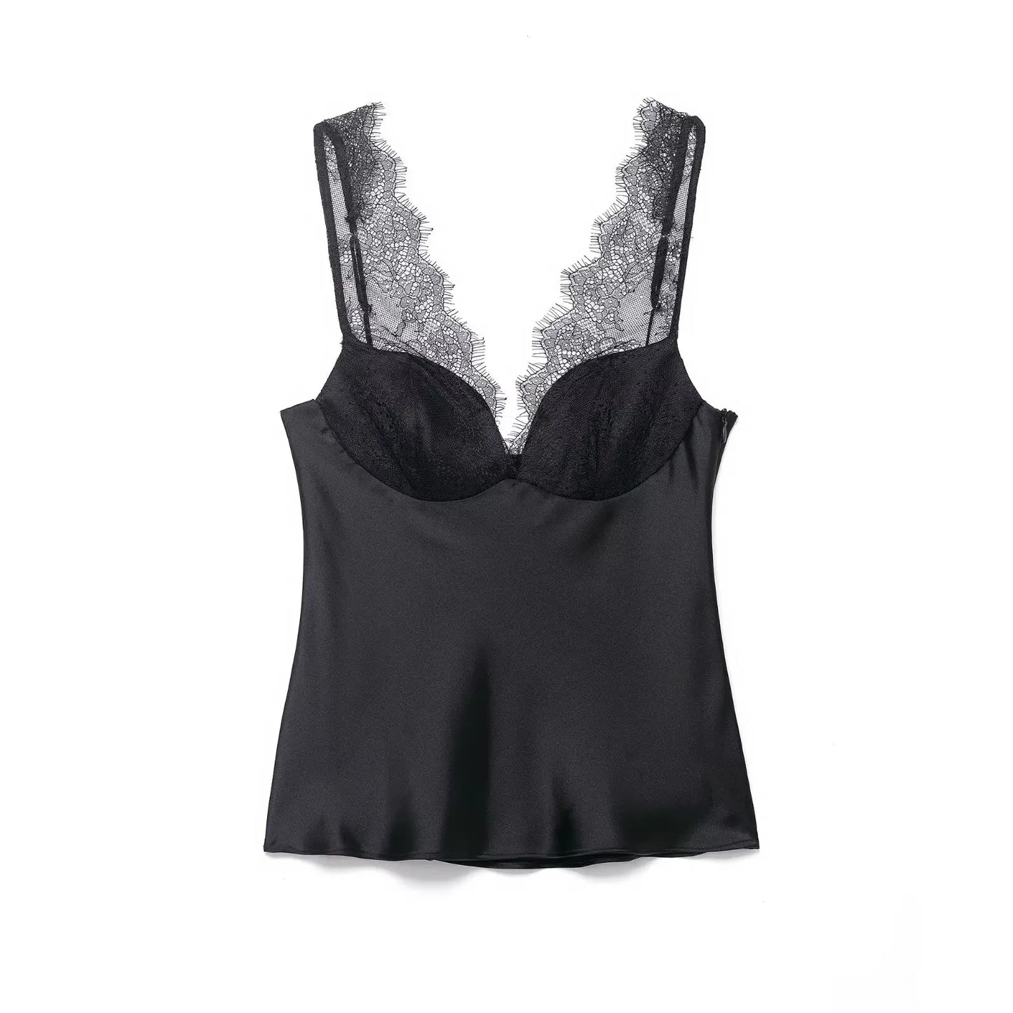 2026 Summer Fashion Women's Slim Tank Tops Sleeveless Backless Solid Lace V Neck Shirt Female Sexy Party Causal Tops