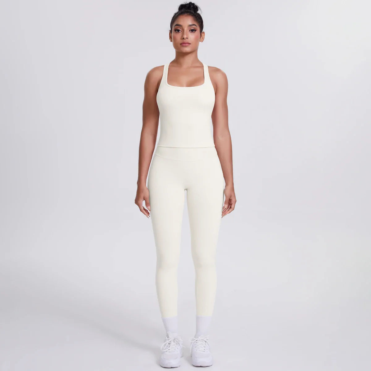 Yoga Top Set Fitness Gym Suit Training Sleeveless Sport Gym Tops Crossover Back Sports Underwear Tummy Control Slimming