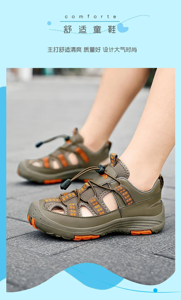 Summer New Children's Outdoor Beach Sandals Anti slip and Wear Resistant Mountaineering Shoes Fashion Casual Breathable Sandals