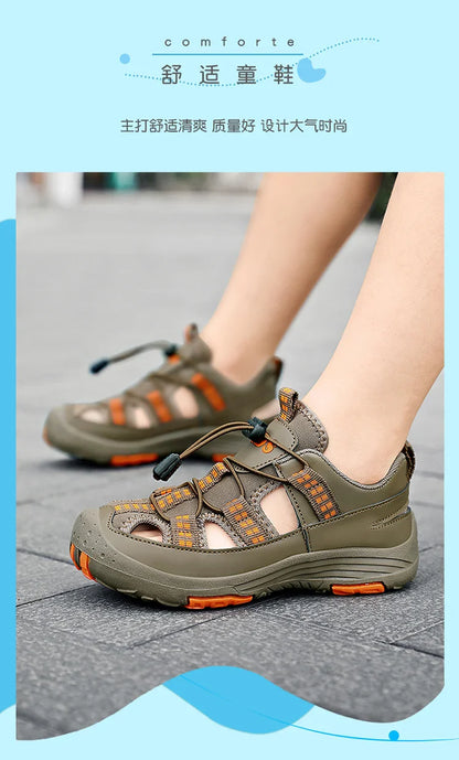 Summer New Children's Outdoor Beach Sandals Anti slip and Wear Resistant Mountaineering Shoes Fashion Casual Breathable Sandals