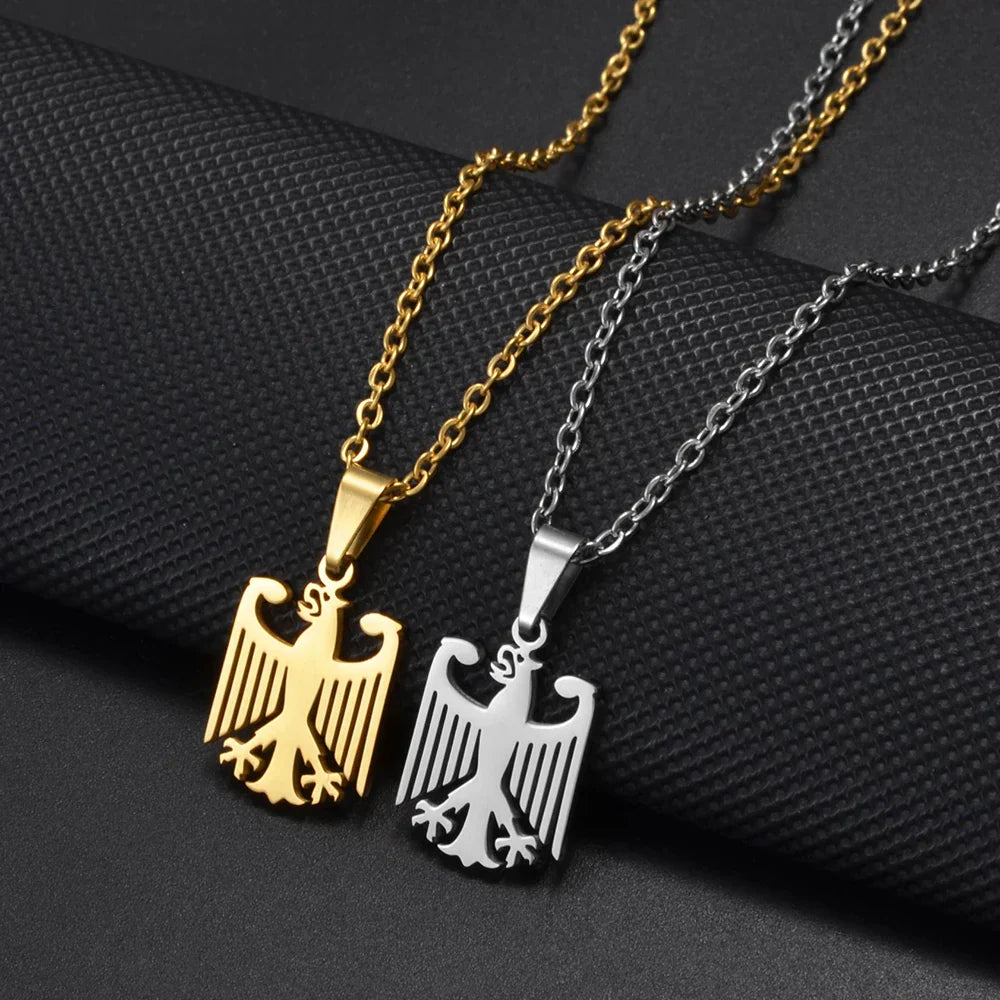 Anniyo German Eagle Pendant Neckalces Stainless Steel Germany Jewelry for Women Girls Gifts for Mom and Daughter #508062