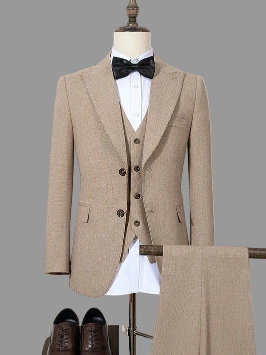 New 2 buttons on suit modern design mens office wear blazer coustime homme luxe Bead edge craftsmanship