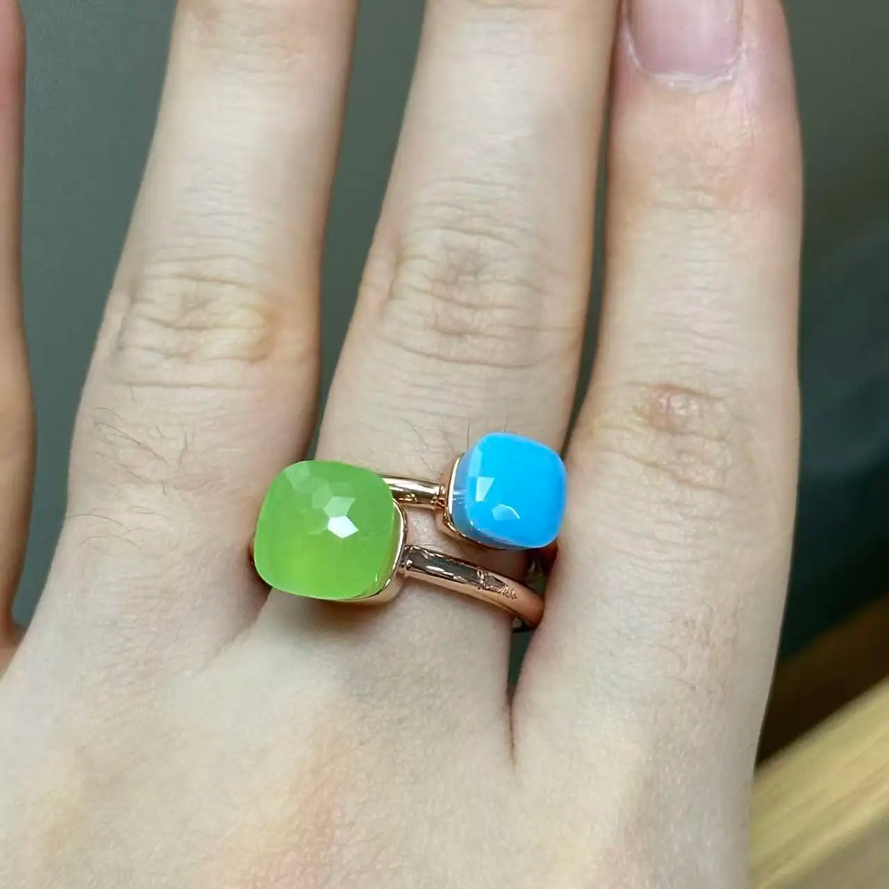Classic and Petite Ring Set for Women Colorful Cyrstal Fashion Jewelry Gift Vanlentine's Day