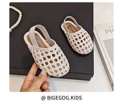 Traditional Woven Sandals Young Child in Summer 2026 New Child Flat Shoe Retro Baby Walking Shoe Girls Casual Sandals Baby Shoes