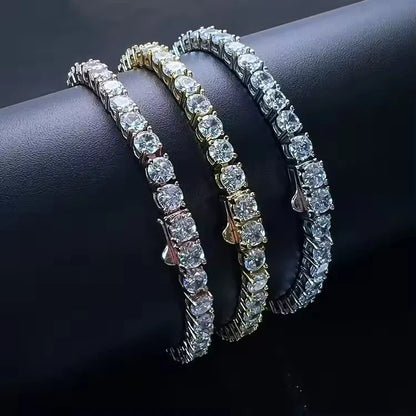 Hip Hop 2 2.5 3 4 5 6.5mm Unisex Moissanite Tennis Bracelet For Women Men 925 Sterling Silver Moissanite Bracelet Fine Jewelry