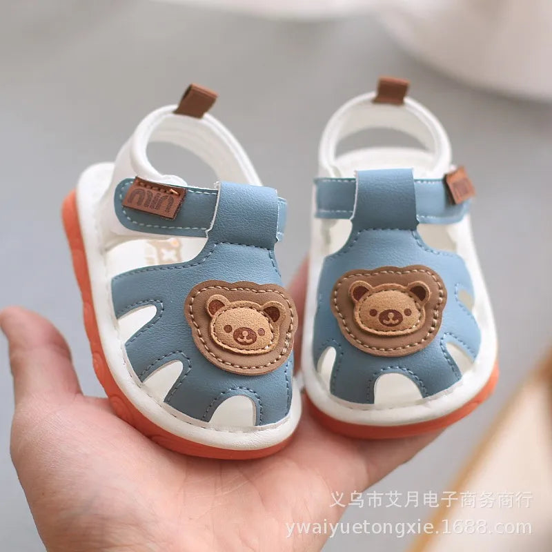 New Summer Baby Whistle Sandals Children Infant Casual Walking Shoes Toddler Boys Girl Kids Anti-Slip Closed-Toe Cartoon Sandals