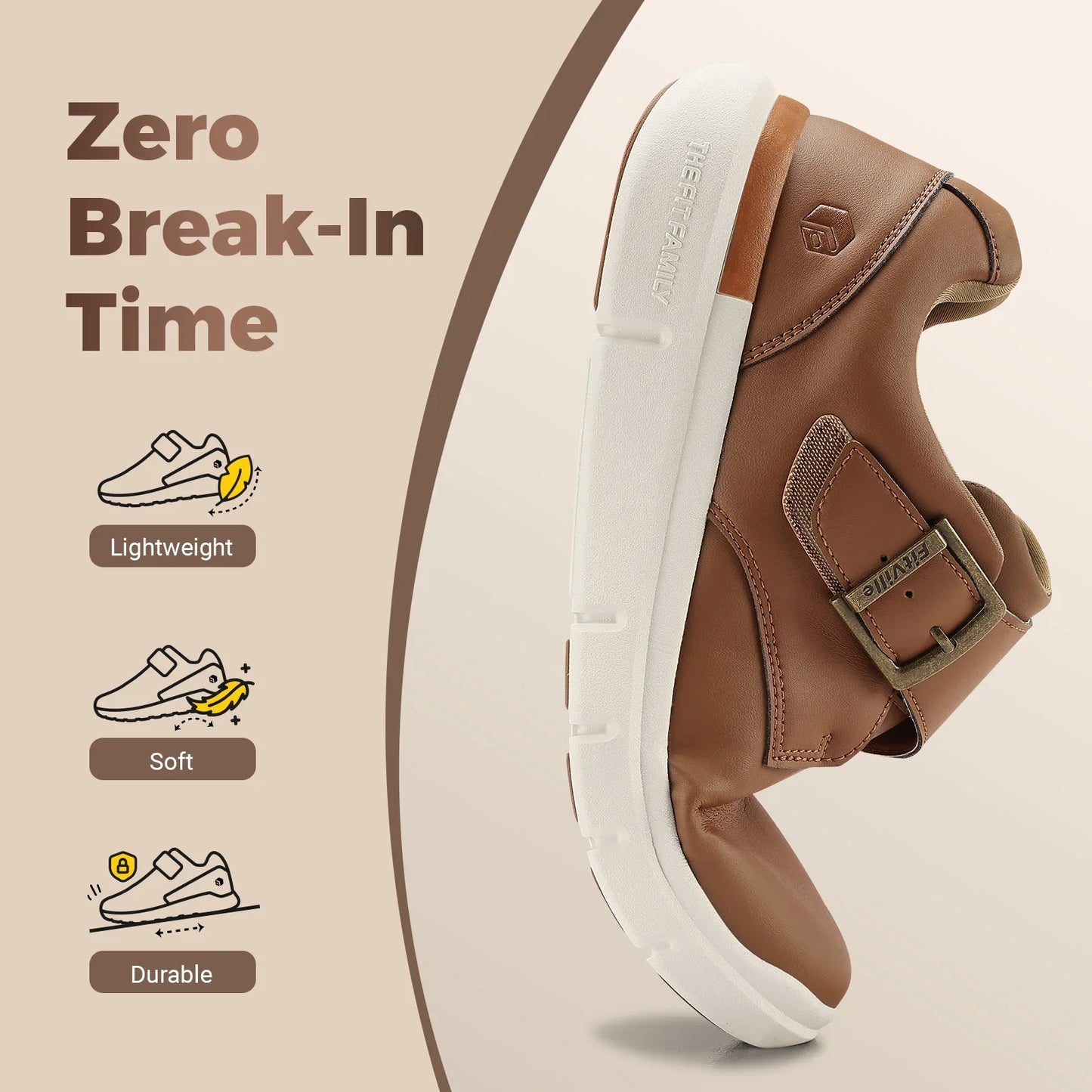 Sapatos masculinos de couro, sapatos largos para pés inchados, sapatos masculinos diabéticos para caminhada, para negócios e caminhadas ao ar livre