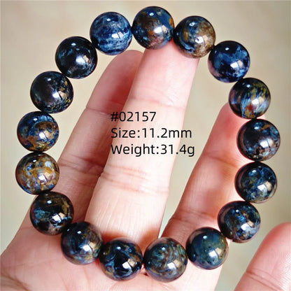 Natural Blue Pietersite Bracelet Women Men Beads Round Beads Chatoyant Cat Eye Fire Pietersite Namibia AAAAAA