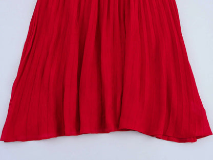 Spring Summer New Women's Dress Pleated Patchwork Simple Temperament Knitted Sleeveless Long Dresses for Women 2025