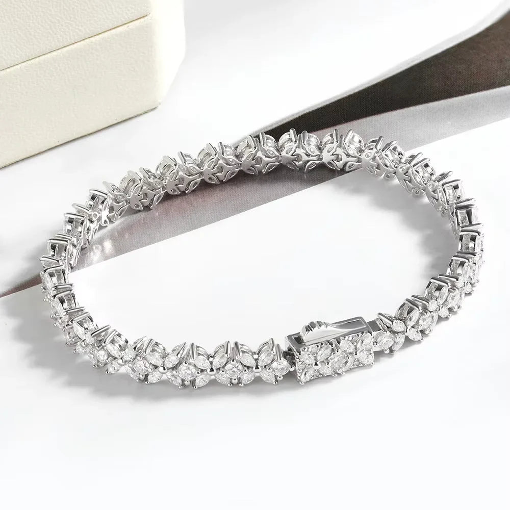 D Color Butterfly Shape Moissanite Tennis Bracelet For Women Man S925 Sterling Silver Sparkling Hand Chain Fine Jewelry