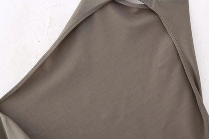 Womens Satin Halter Neck Top Asymmetrical Hem Sleeveless Blouse Elegant Party Club Summer Streetwear Crop Top