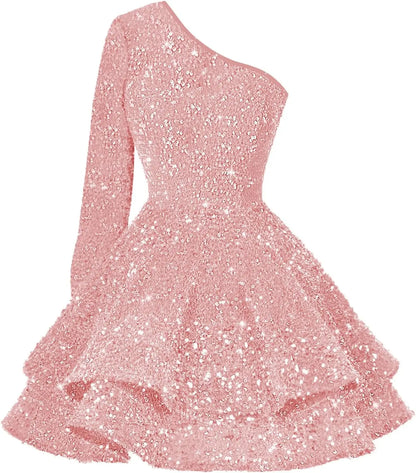 Sequin Short Homecoming Dress for Teens Sparkly Prom Dress Sweet 14 16 Birthday Photo Shoot Gowns Mini Dress Graduation Dress