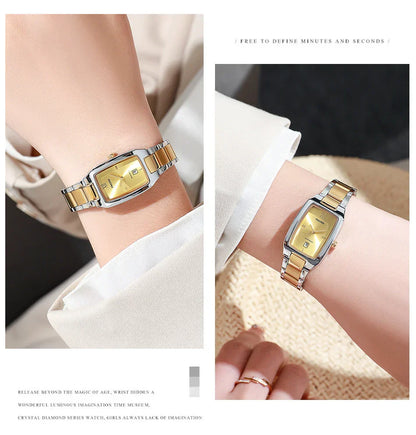 Elegant Women's Watch Fashion Stainless Steel Waterproof Ladies Quartz Wristwatch Luxury Bracelet Watches Date Reloj mujer