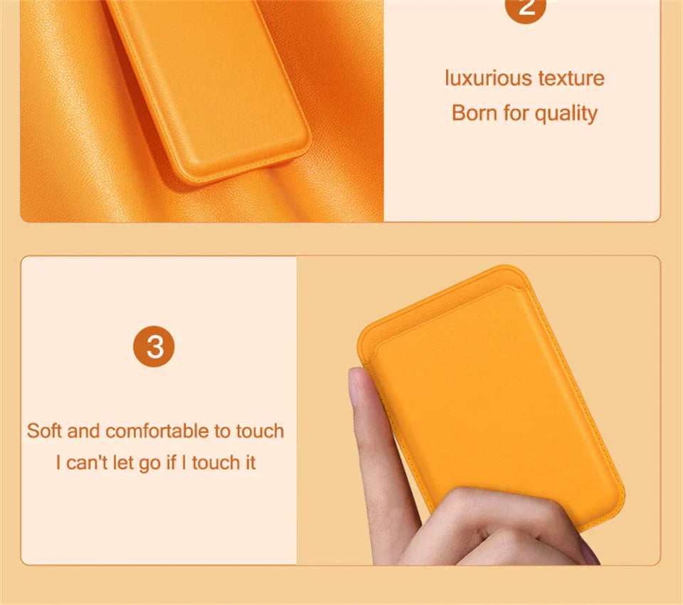 For Magsafe Wallet Card Holder Case For Apple iPhone 17 16 15 14 13 12 Pro Max Magnetic Leather Bag Adsorption Cover Accessory