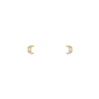 New Design Stainless Steel Cubic Zirconia Chain Stud Earrings For Women Star Moon Cartilage Earring Piercing Jewelry
