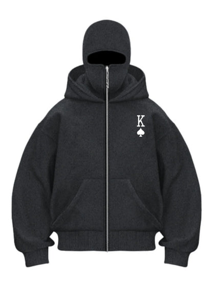 Autumn Men Balaclava Y2K Gothic Harajuku Winter New Item Double Hooded Sweatshirt Men's Hooded Mask Zipper Sportswear Women