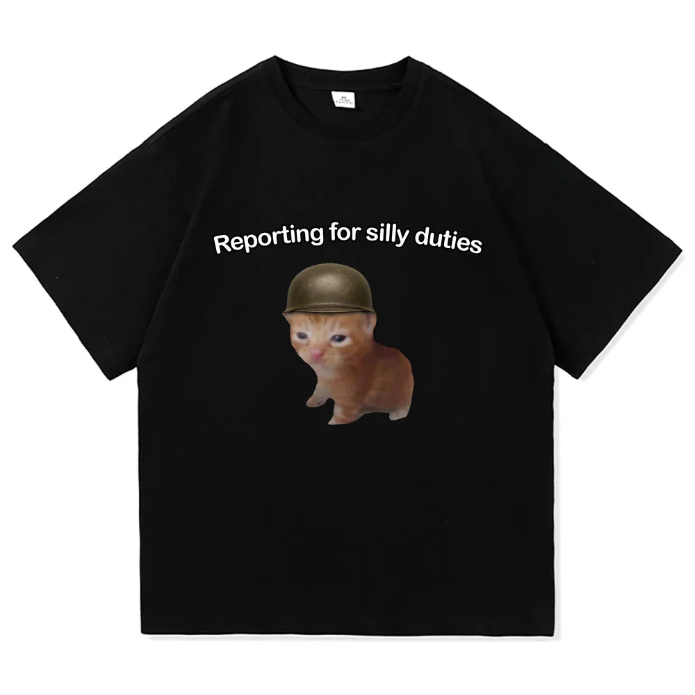 Y2k Funny Cat Meme T Shirt I Do Not Think Therefore I Do Not Am Men_women Clothing Harajuku High Quality Tops Cotton Tshirts