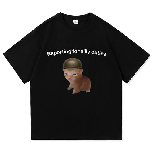 Y2k Funny Cat Meme T Shirt I Do Not Think Therefore I Do Not Am Men_women Clothing Harajuku High Quality Tops Cotton Tshirts