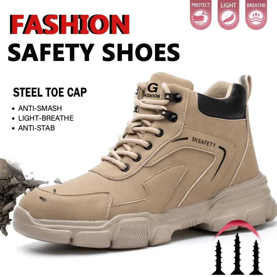 Safety Shoes Man Steel Toe Anti-Puncture Men's Work Shoes Men's Safety Boots Lightweight Men's Boots Security Protective Boot