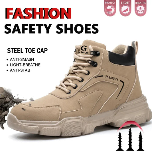 Safety Shoes Man Steel Toe Anti-Puncture Men's Work Shoes Men's Safety Boots Lightweight Men's Boots Security Protective Boot