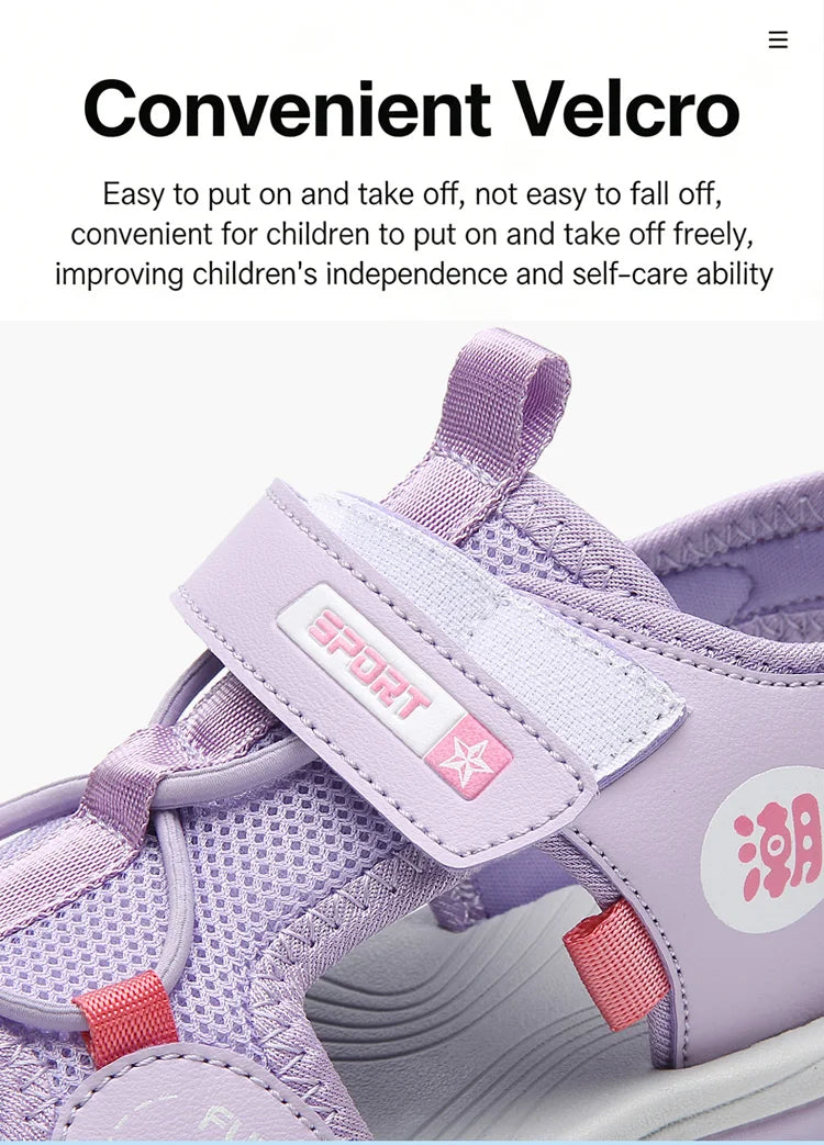 Summer Beach Shoes Kids Closed Toe Anti-collision Sandals Breathable Children Casual Walking Sandals For Boys And Girls