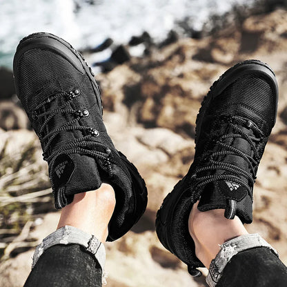 Non-slip Men Hiking Shoes Breathable Outdoor Wear Resistant Splashproof Climbing Men Sneaker Tourism Mountain Shoes