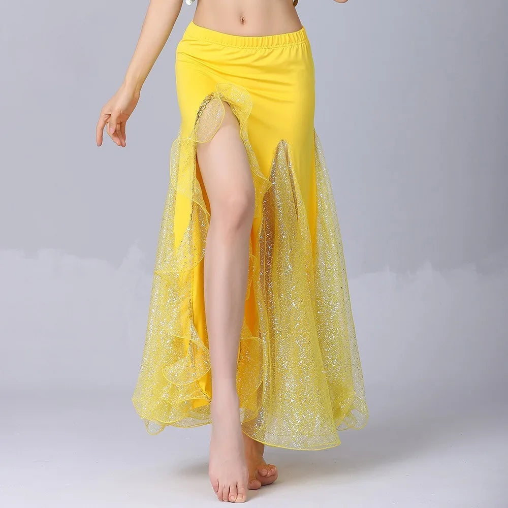 Belly Dance Long Skirt Women Clothing Fashion Clothes Streetwear Harajuku Sequin Hotsweet Performance Costume Dance Wear Stage
