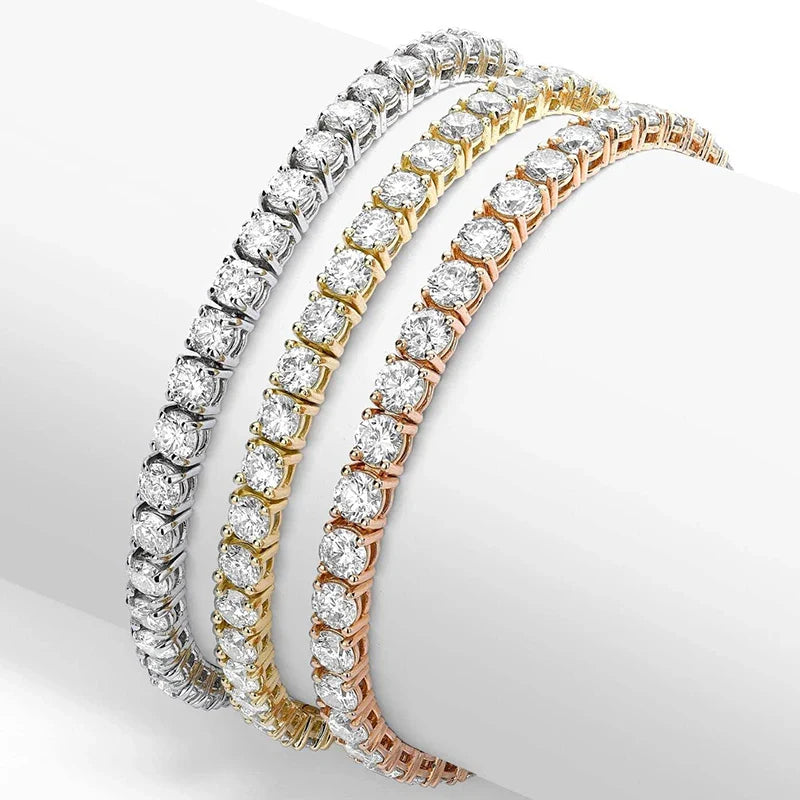 Original 3mm 4mm Moissanite Tennis Bracelet for Women Man D Color Pass Diamond Tester 925 Silver Wedding Party Jewelry