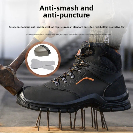 Men's Anti-Static Wear-Resistant Labor Protection Shoes Safety Smashing Protection Work Shoes for Factory Use