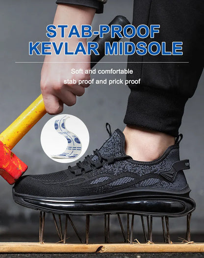 Women Puncture Proof Sport Work Sneakers Breathable Steel Toe Safety Shoes For Work Safety Boots Construction Security Boots