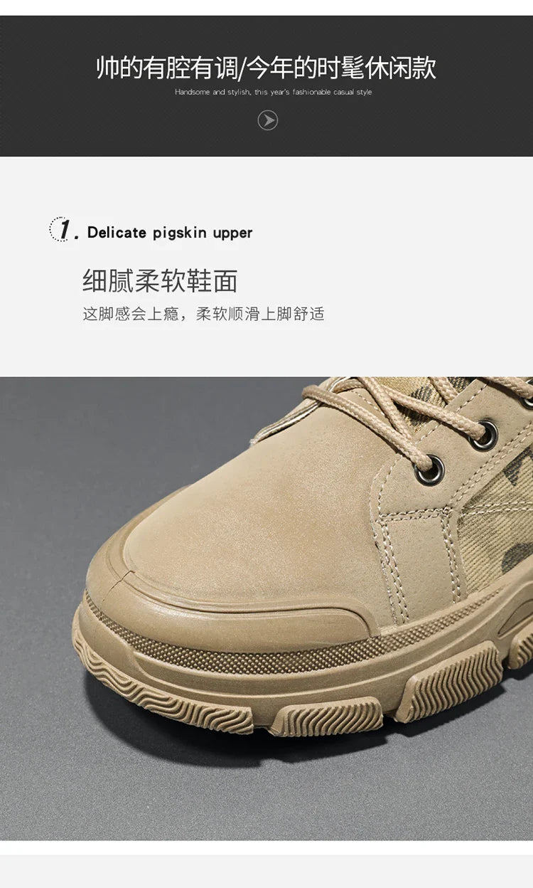 Camouflage Boots for Men Autumn Winter Platform Boots Outdoor High-top Shoes Men Ankle Boots Buty Robocze Meskie wear-resistant