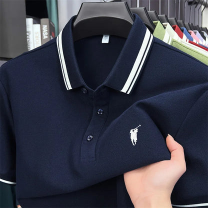 100% cotton luxury brand short sleeve polo shirt men new classic pony embroidery summer T-shirt high-end fashion casual Paul top