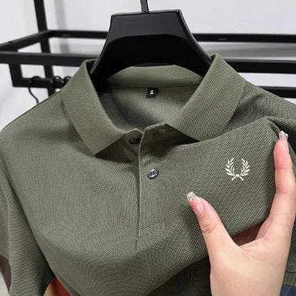 High quality men's heavyweight summer new cotton classic brand embroidered comfortable polo shirt breathable trendy short sleeve
