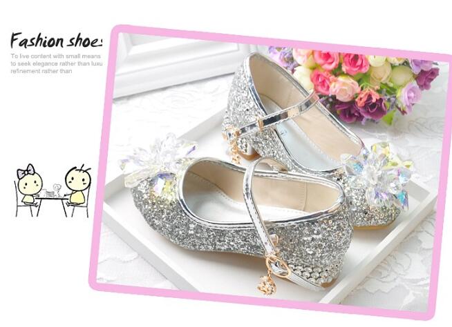 Flower Children's Shoes Beach Princess Girl Shoes For Kids Glitter Wedding Party Shoes Infantil Chaussure Enfant
