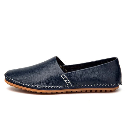 Fashion Men's Driving Shoes Leather Slip-on Mocassin Homme Loafers Casual Breathable Soft Comfortable Big Size Zapatillas Hombre