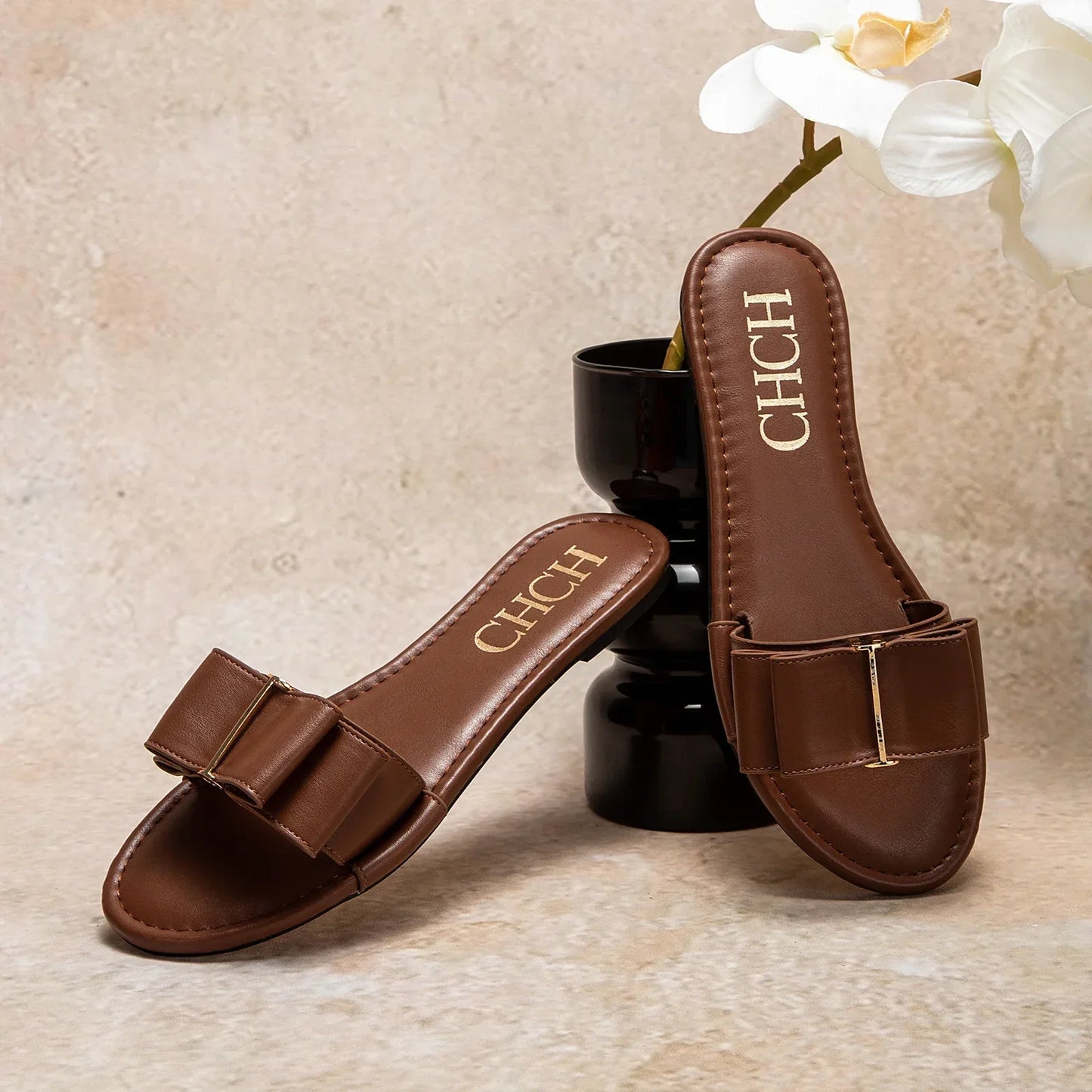 Women's Flat Shoes  New Summer Bow Casual Slippers Black Commuting Woman Shoes