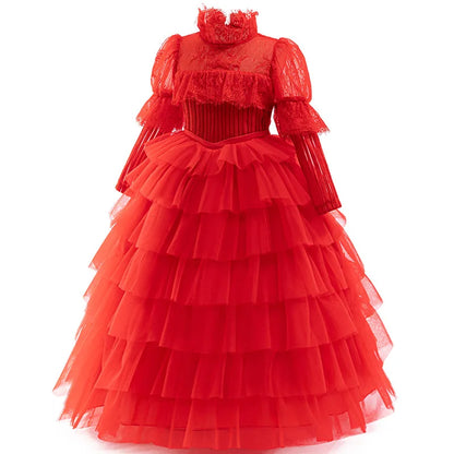 New Luxury Wedding Flower Girl Dress Suitable for Girls Aged 8-12 Dresses V-neck Long sheer Party Costume Carnival Costume