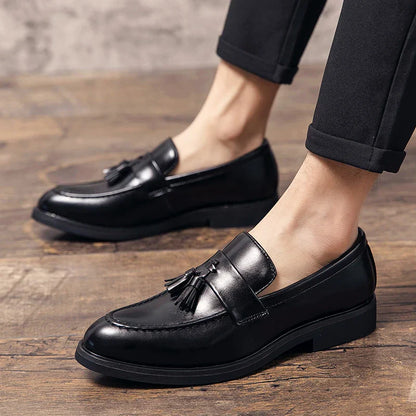 Tassel Wedding Leather Shoes Men Classic Formal Leather Loafers Male Dress Casual Business Shoes For Men Social Brogues Shoes