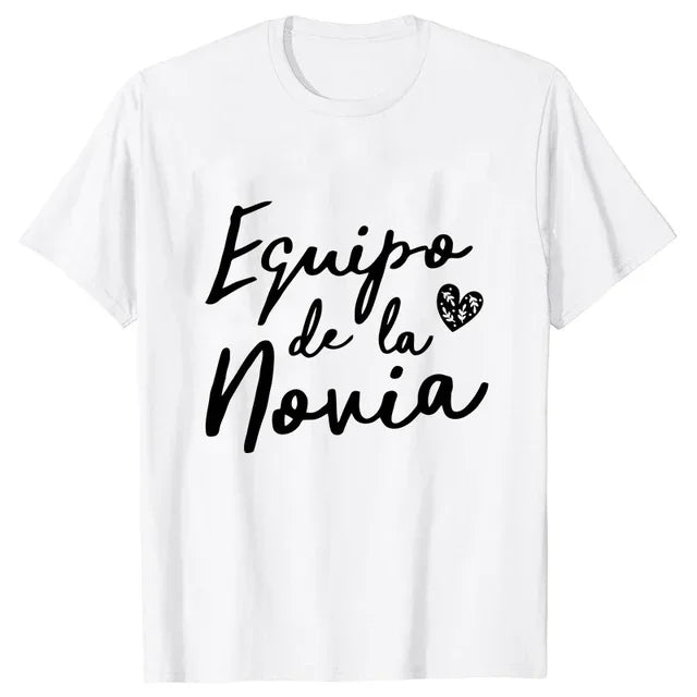 Team Bride T-shirt Spanish Girls Single Farewell Bachelorette Shirt Hen Party Tees Future Bride Squad Tshirt Bridal Wedding Tops