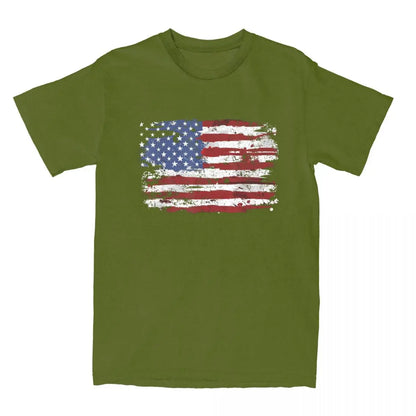 American Flag USA United States Of America US 4th Of July T Shirt Summer T Shirts Cotton Tee Shirt For Men Short Sleeve Tees
