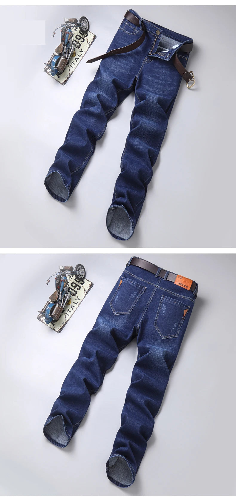 Men's Slim Fashion Denim High Quality Male Pants Elastic Black Blue Leisure Jeans Brand Clothing